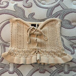 Forever 21 Cream Knit Tubetop